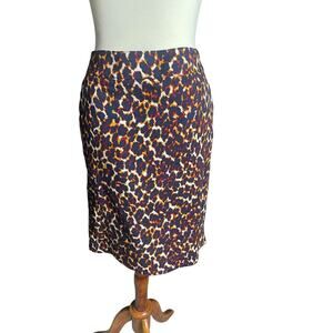 Merona Leopard Print Pencil Skirt Size 10 w/pockets Animal Print Y2K Style